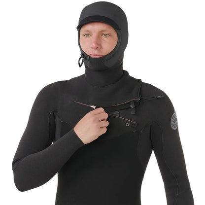 Rip Curl Flashbomb Chest Zip 5/4mm Hooded Winter Wetsuit 2026 - Black
