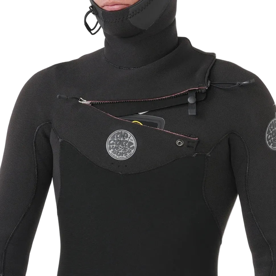Rip Curl Flashbomb Chest Zip 5/4mm Hooded Winter Wetsuit 2026 - Black