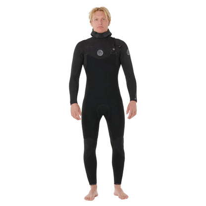 Rip Curl Flashbomb 5/4mm Chest Zip Hooded Wetsuit - Black - 2025/2026 - Buy online today