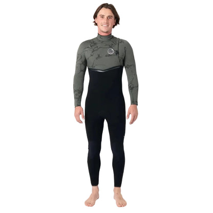 Rip Curl E Bomb Mens 4/3mm Zip Free Wetsuit in Deep Cactus