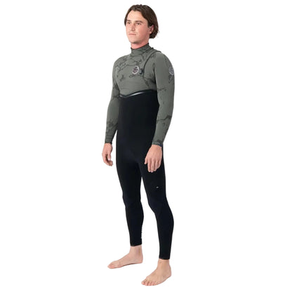 Rip Curl E Bomb Mens 4/3mm Zip Free Wetsuit in Deep Cactus