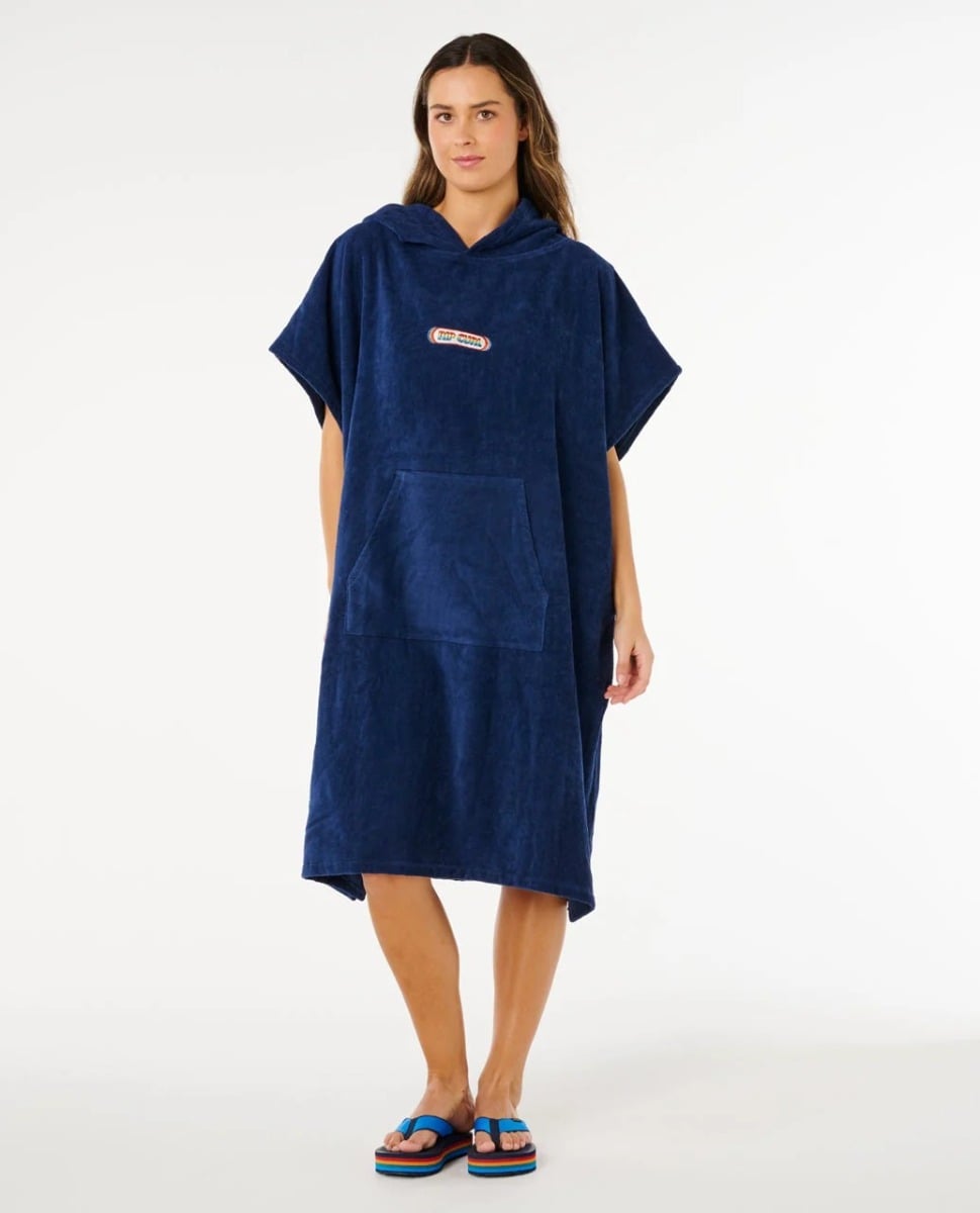 Rip Curl Icon Hooded Towel Robe in Dark Navy