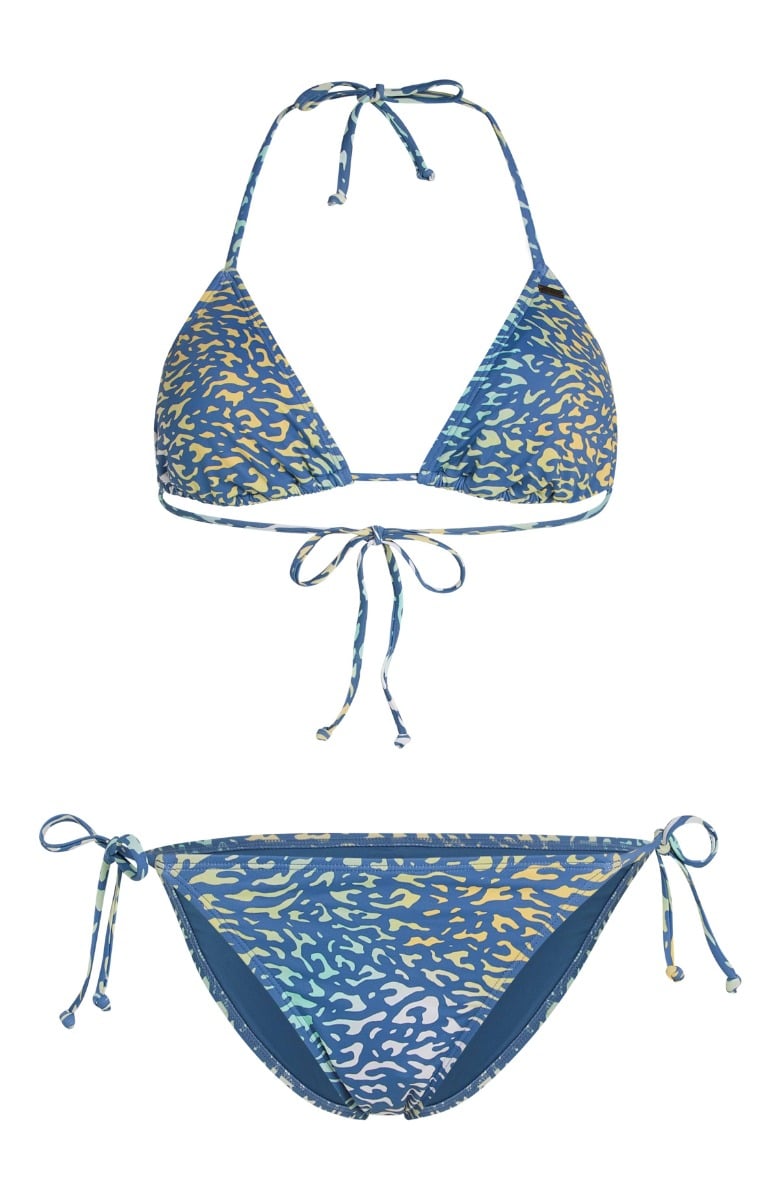 O'Neill Essentials Capri Bondey Womens Bikini Set - Yellow Animal Blur