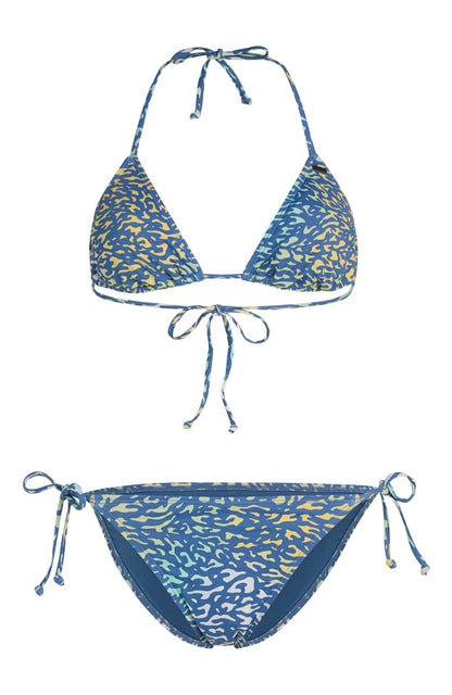 O'Neill Essentials Capri Bondey Womens Bikini Set - Yellow Animal Blur