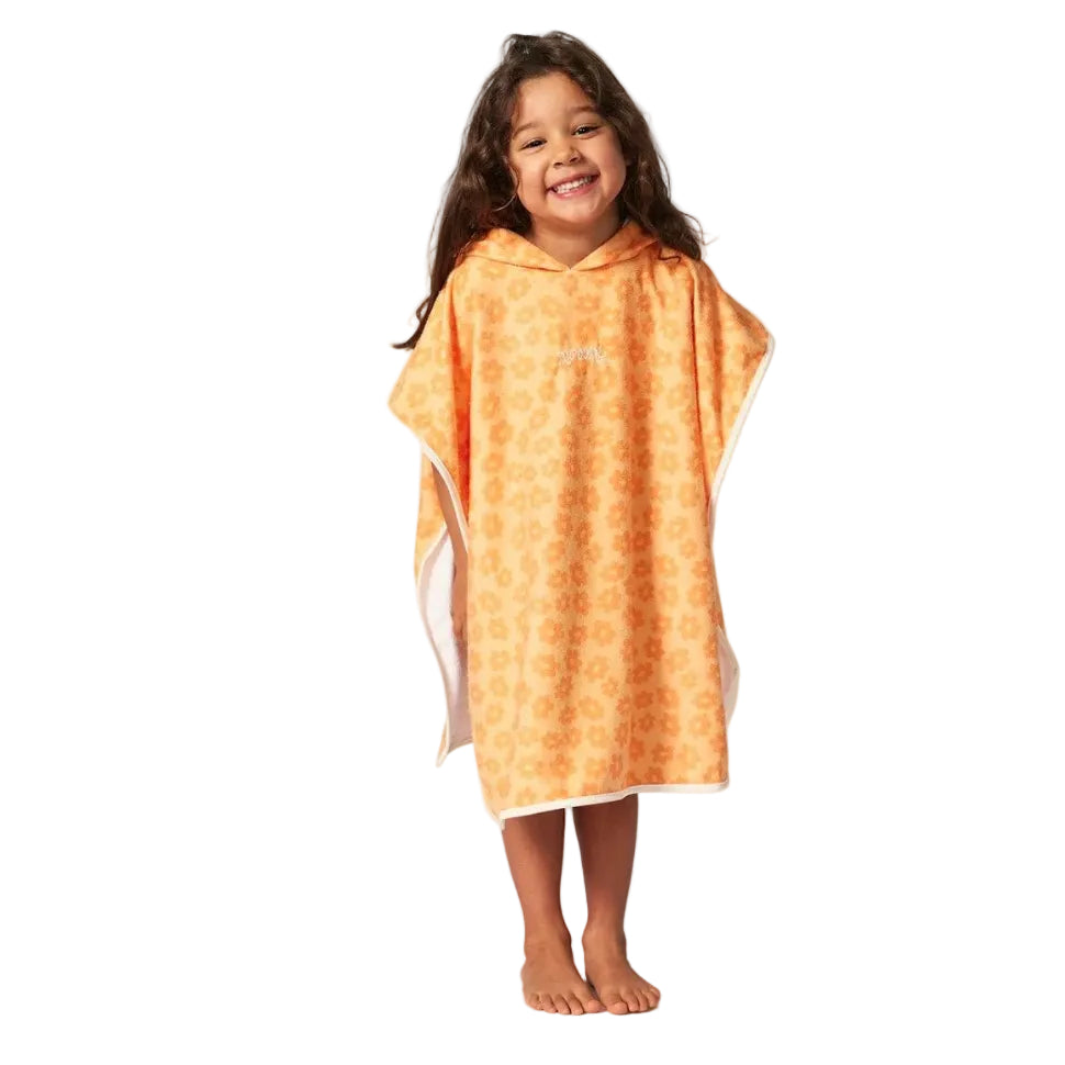 Rip Curl Mixed Towel Hooded Girls Changing Robe - Mango