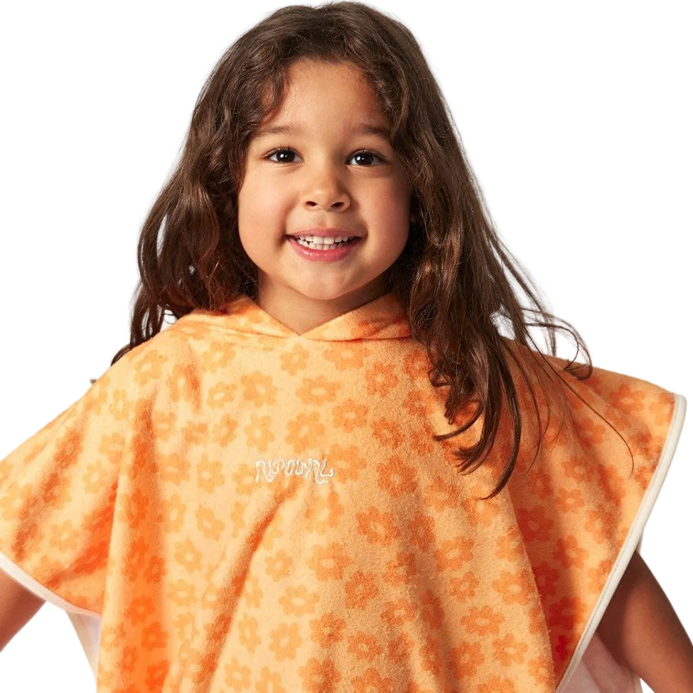Rip Curl Mixed Towel Hooded Girls Changing Robe - Mango
