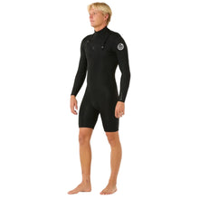 Rip Curl Dawn Patrol 2mm Men's Chest Zip Long Arm Shorty Wetsuit - Black