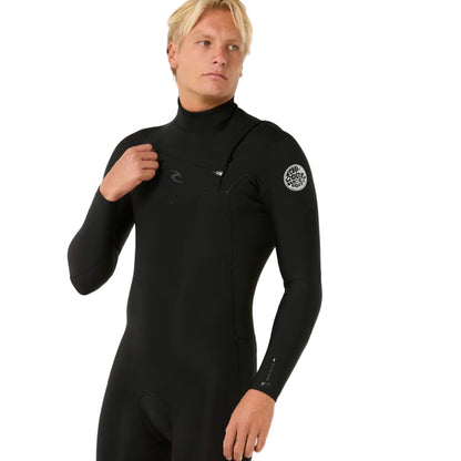 Rip Curl Dawn Patrol 2mm Men's Chest Zip Long Arm Shorty Wetsuit - Black