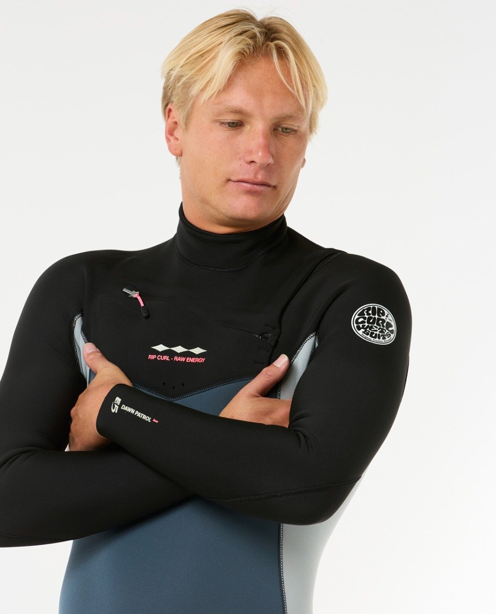 Rip Curl Dawn Patrol 2/2mm Men's Chest Zip Long Arm Shorty Wetsuit - Pine Night
