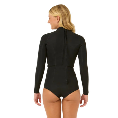 Rip Curl G-Bomb 1.5mm Women's Long Sleeve Back Zip Boyleg Springsuit - Black