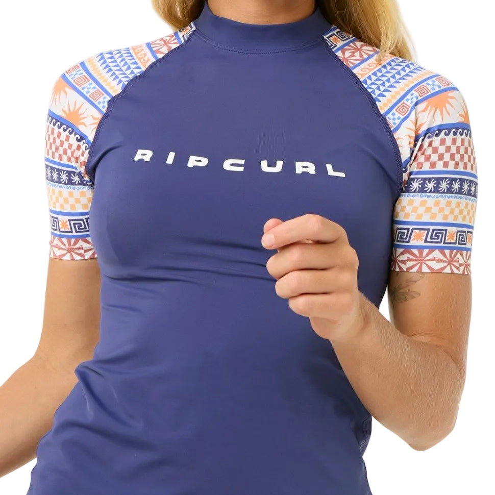 Rip Curl San Carlos Women's Short Sleeve UPF Top - Dark Blue