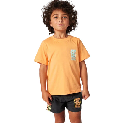 Rip Curl Grom Energy Logo Boys Tee - Mandarin Zest