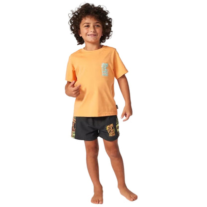 Rip Curl Grom Energy Logo Boys Tee - Mandarin Zest