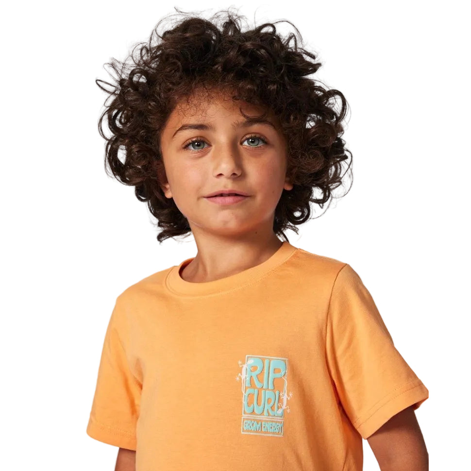 Rip Curl Grom Energy Logo Boys Tee - Mandarin Zest