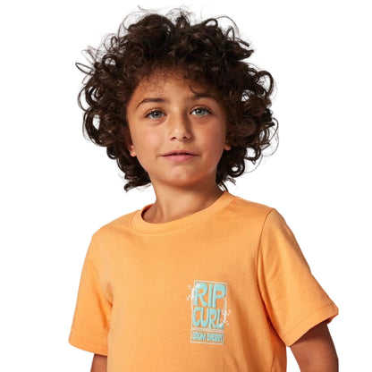 Rip Curl Grom Energy Logo Boys Tee - Mandarin Zest