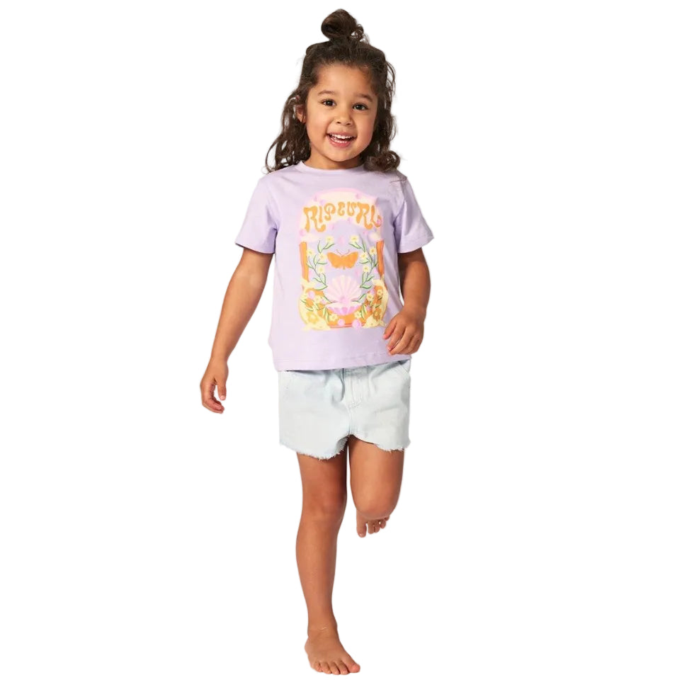 Rip Curl Rainbow Tropics Girls Art Tee - Light Purple