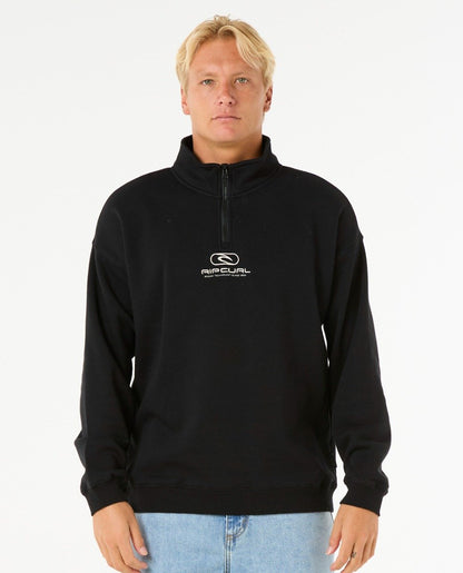 Rip Curl Quarter Zip Pill Icon Mens Crew - Black
