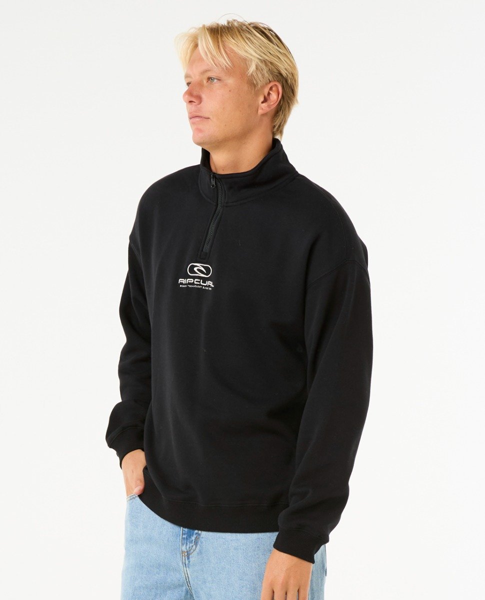 Rip Curl Quarter Zip Pill Icon Men's Crew - Black