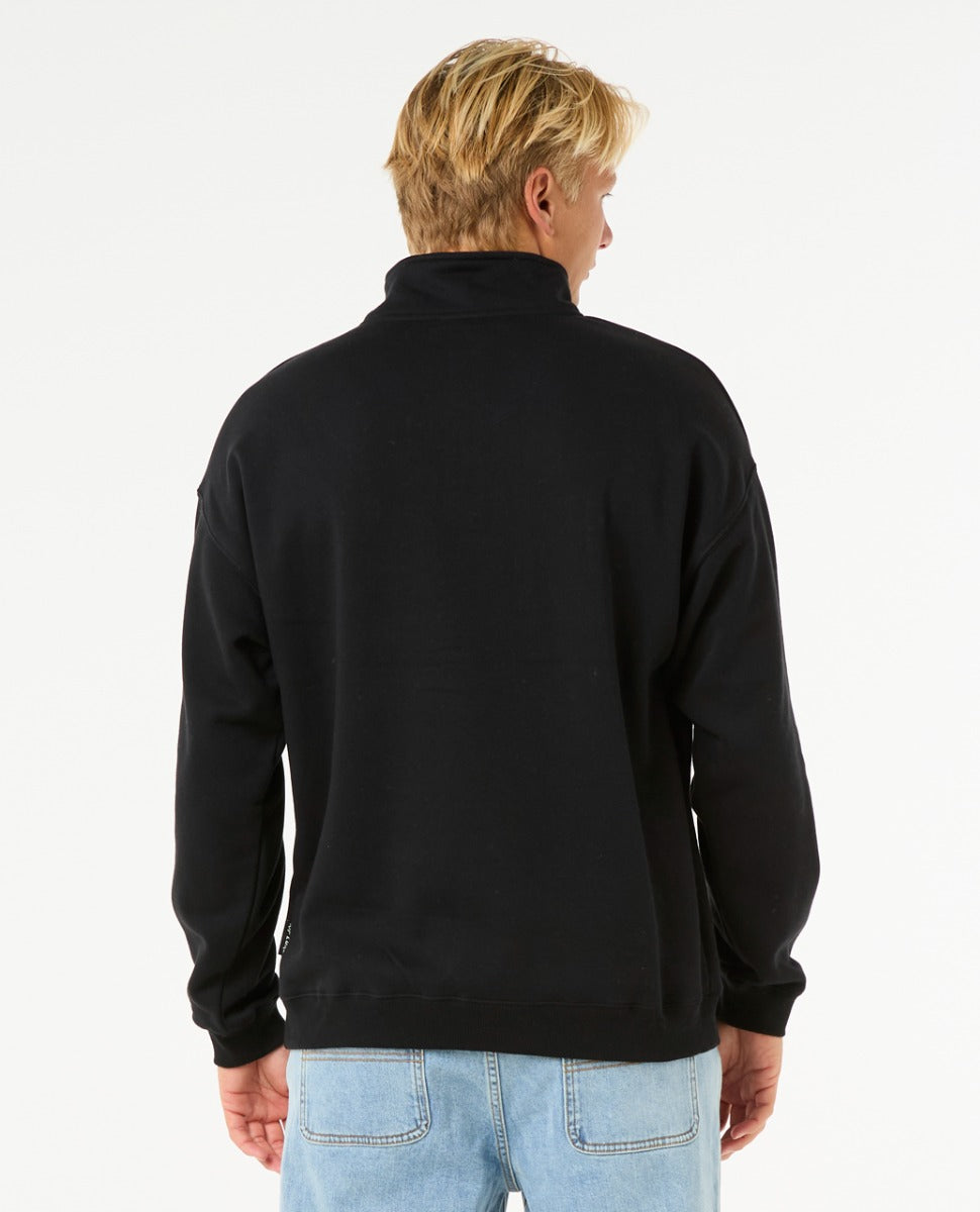 Rip Curl Quarter Zip Pill Icon Men's Crew - Black