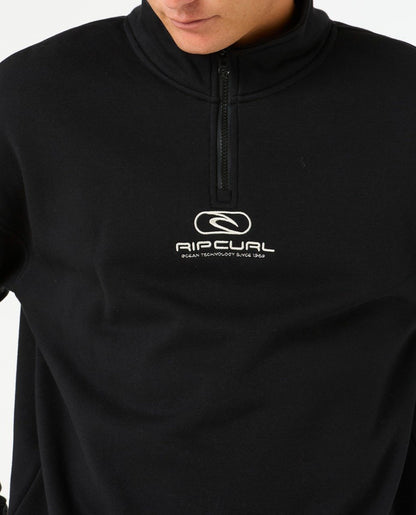 Rip Curl Quarter Zip Pill Icon Men's Crew - Black