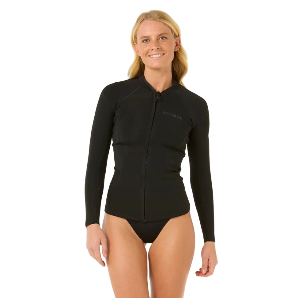 Rip Curl Dawn Patrol Womens Long Sleeve Wetsuit Jacket - Black