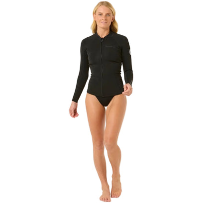Rip Curl Dawn Patrol Women's Long Sleeve Wetsuit Jacket - Black