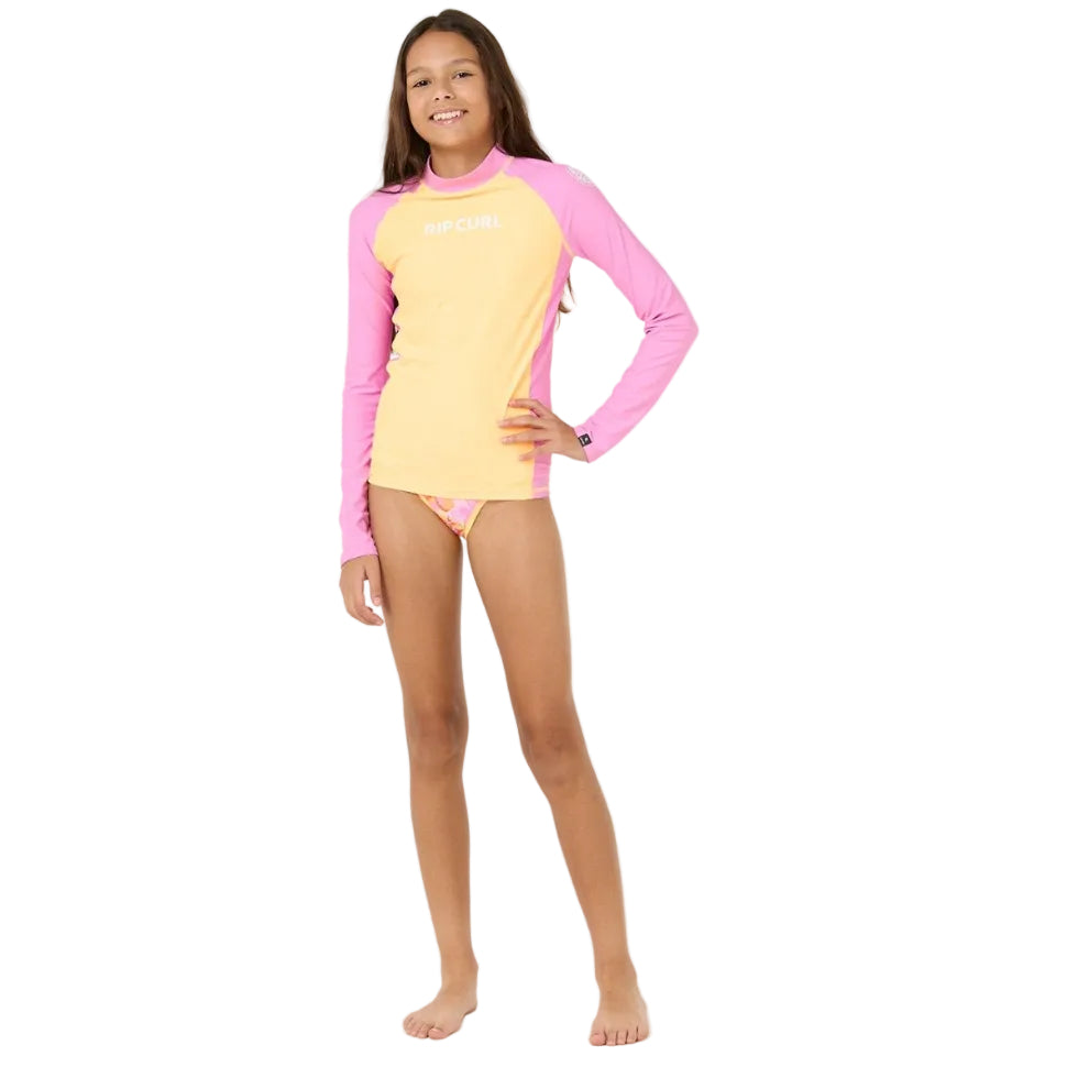 Rip Curl Classic Surf Girls Long Sleeve Rash Vest - Mango