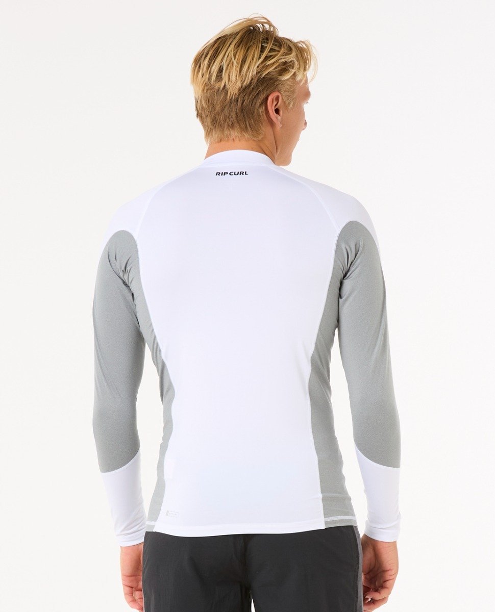 Rip Curl Waves UPF Performance Men's Long Sleeve Rash Vest - White