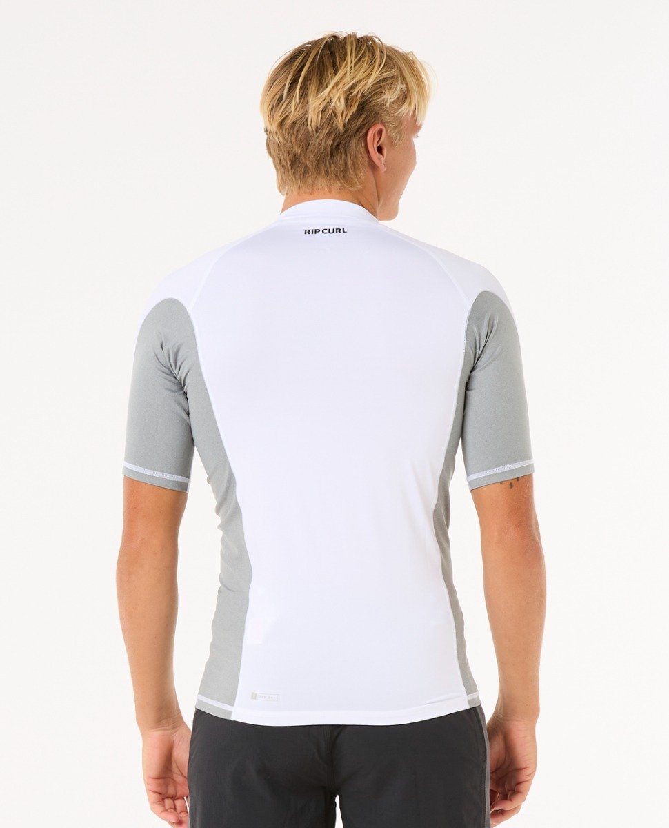 Rip Curl Wave UPF Performance Men's Short Sleeve Rash Vest - White