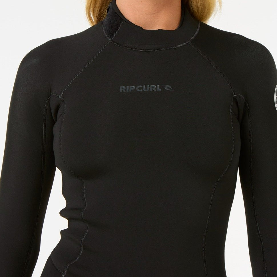 Rip Curl Dawn Patrol 2mm Women's Back Zip Long Sleeve Shorty - Black