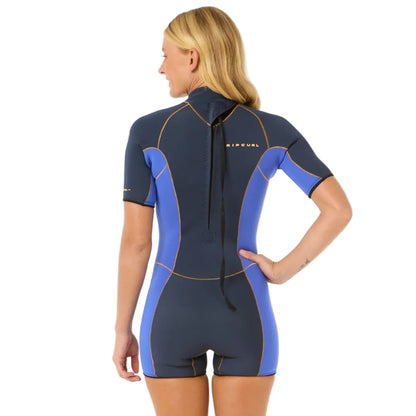 Rip Curl Dawn Patrol 2mm Women's Back Zip Short Sleeve Eco Shorty - Slate