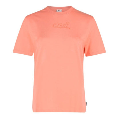 O'Neill Essentials Script Womens T-Shirt - Coral Pink