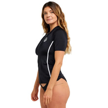 Rip Curl Classic Surf Full Zip Short Sleeve Rash Top - Black