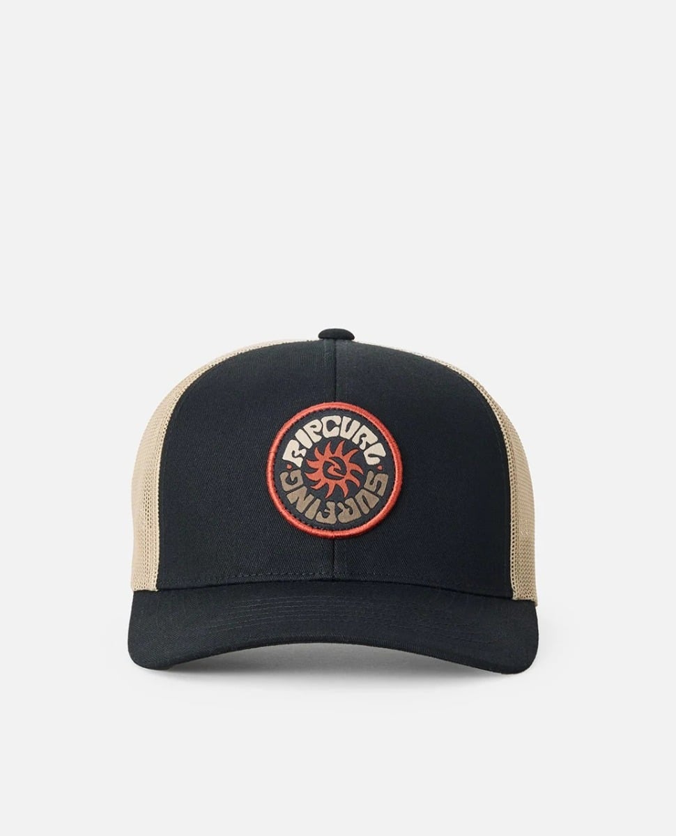 Rip Curl Custom Curve Trucker Cap in Black/Khaki