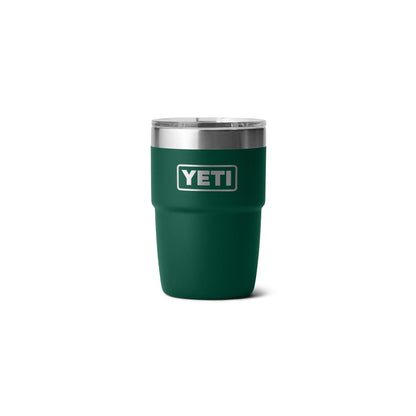 Yeti Rambler 8 Oz Stackable Cup with DuraSip Ceramic Lining &amp; MagSlider Lid in Black Forest Green