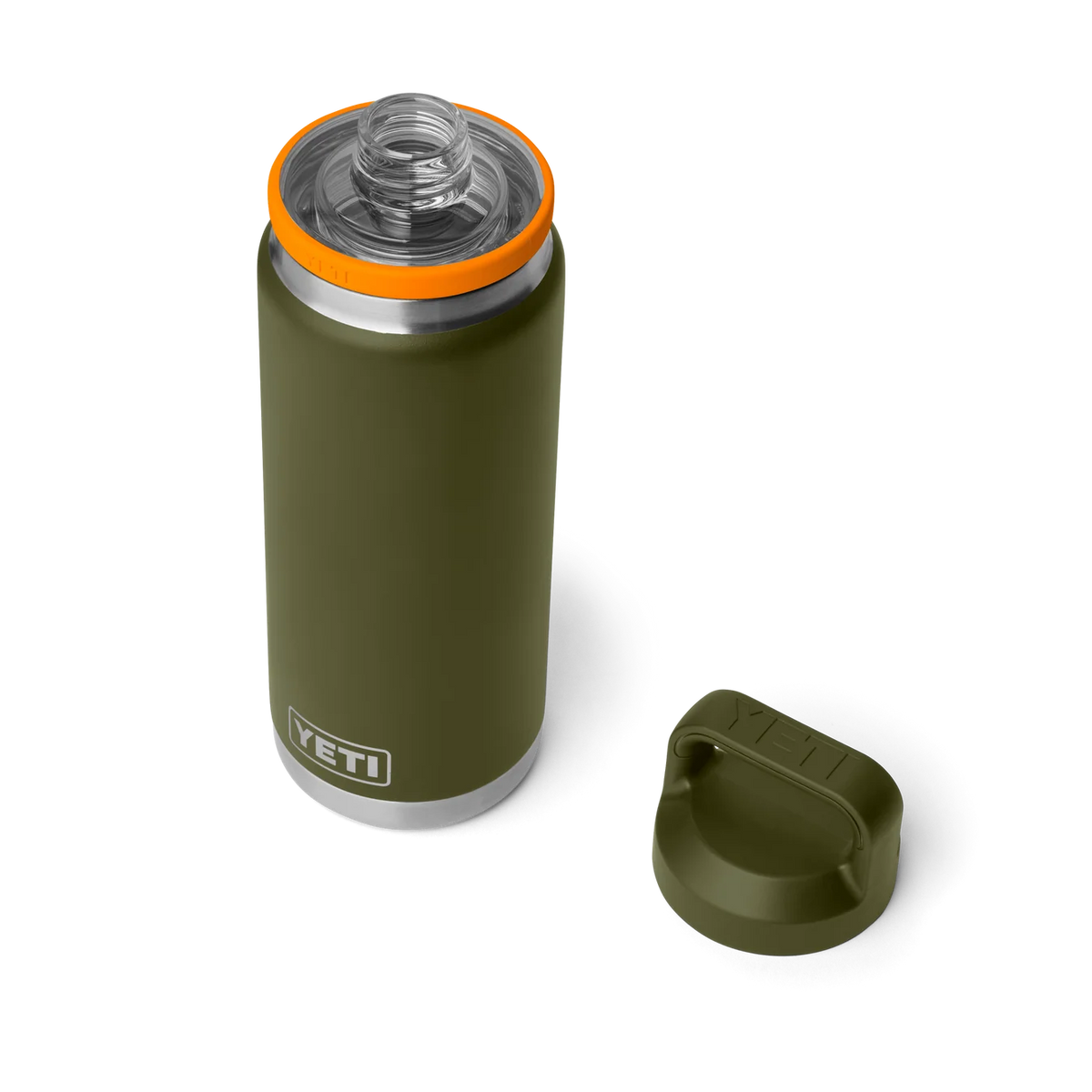 Yeti Rambler 26oz Bottle with Chug Cap 2.0 - Olive/King Crab Orange