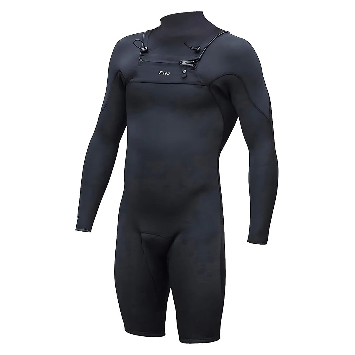 Zion Vault 2mm Chest Zip Long Arm Shorty Wetsuit in Black