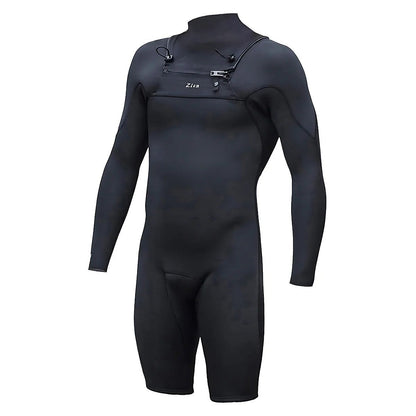 Zion Vault 2mm Chest Zip Long Arm Shorty Wetsuit in Black
