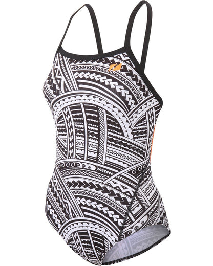 Zone 3 Kona Womens Strap Back Swim Suit - Black/White