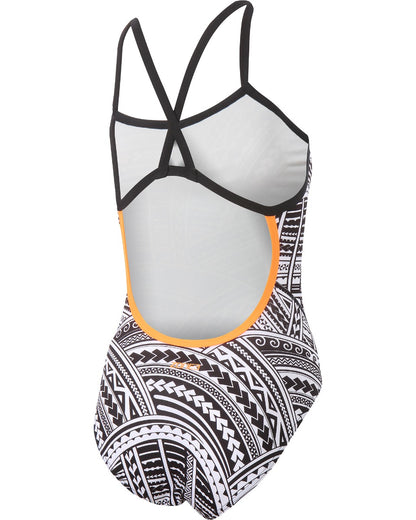 ZONE3 Kona Women's Strap Back Swim Suit - Black/White
