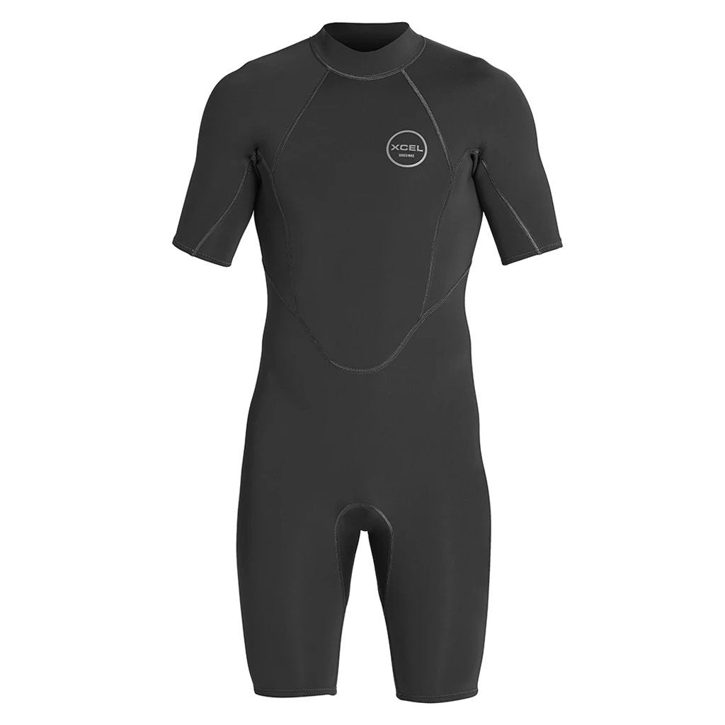 Xcel Axis Short Sleeve 2mm Mens Shorty Wetsuit - Black - Front