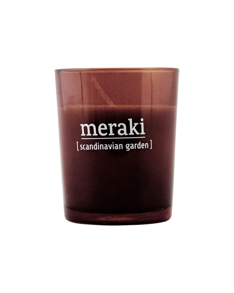 Meraki Frozen Scandinavian Garden Scented Candle - Brown - Full View