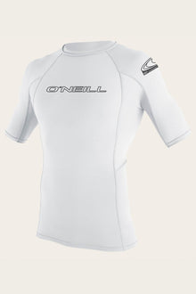 O'Neill Youth Basic Skins Short Sleeve Rash Vest 2021 - White - Front