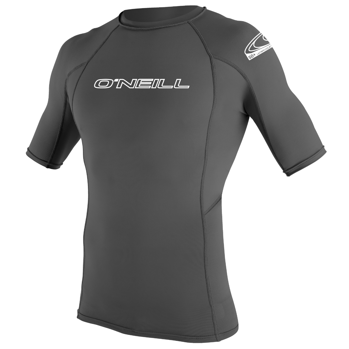 O'Neill Basic Skins Mens Short Sleeve Rash Vest - Graphite - Front
