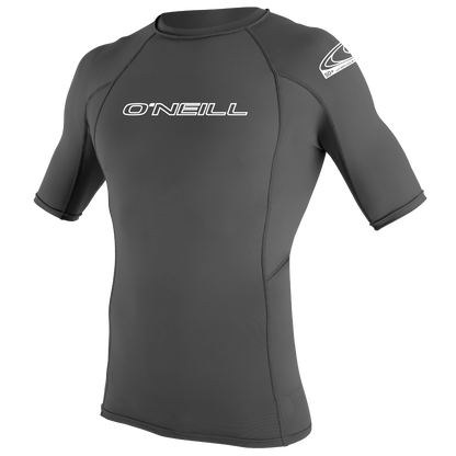 O'Neill Basic Skins Mens Short Sleeve Rash Vest - Graphite - Front