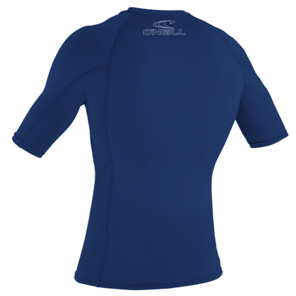 O'Neill Basic Skins Mens Short Sleeve Rash Vest - Navy - Back
