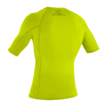 O'Neill Basic Skins Mens Short Sleeve Rash Vest - Lime - Back
