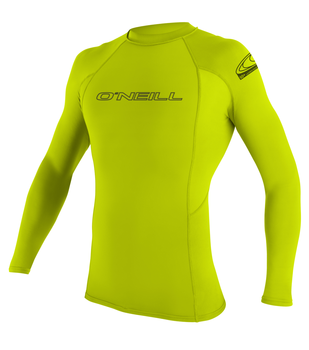 O'Neill Basic Skins Long Sleeve Rash Guard (Medium) SAMPLE  - Lime