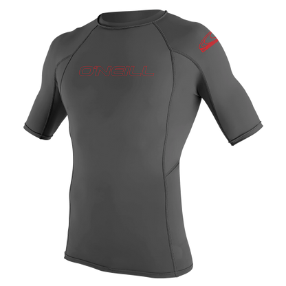 O'Neill Youth Basic Skins Short Sleeve Rash Guard in Graphite