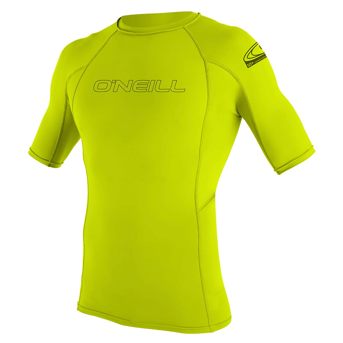 O'Neill Basic Skins Youth Short Sleeve Rash Vest - Lime - Front